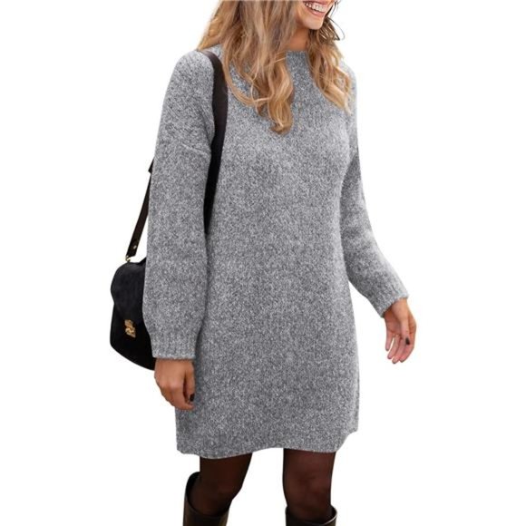 Women's Fall Knit Pullover Sweaters Grey